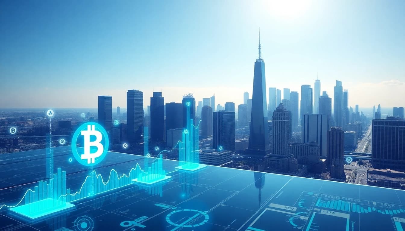 Découvrez l'actualité DeFi à travers des symboles de cryptomonnaie et des graphiques dynamiques.