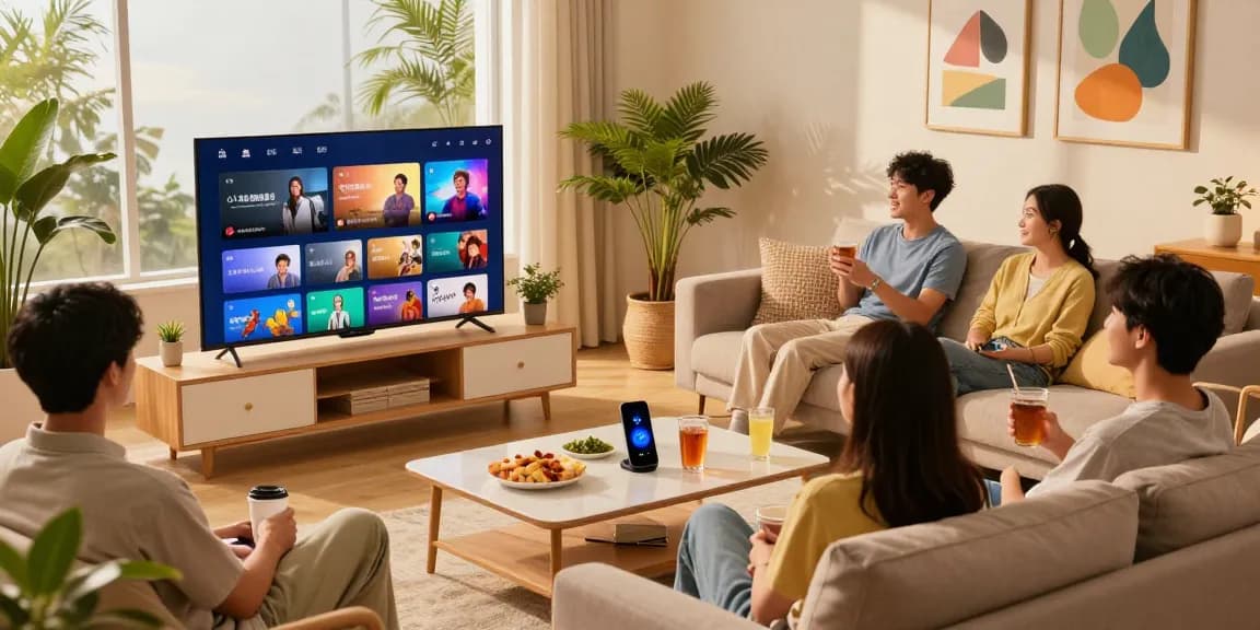 Aproveite a melhor experiência com o bestbraziliptv em uma sala de estar moderna e confortável.