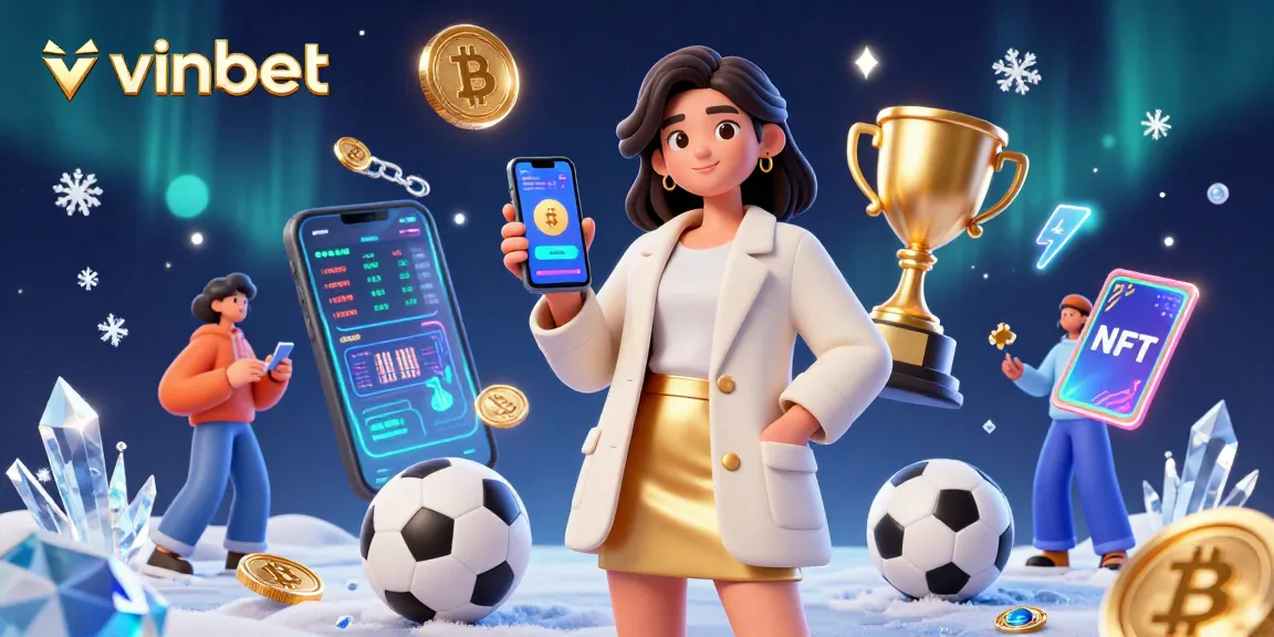 Experience thrilling sports betting with vinbet, showcasing an Asian woman and vibrant game elements.