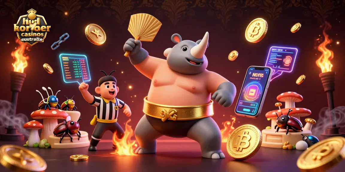Experience the excitement of high roller casinos Australia with a vibrant 3D scene featuring a beetle champion.