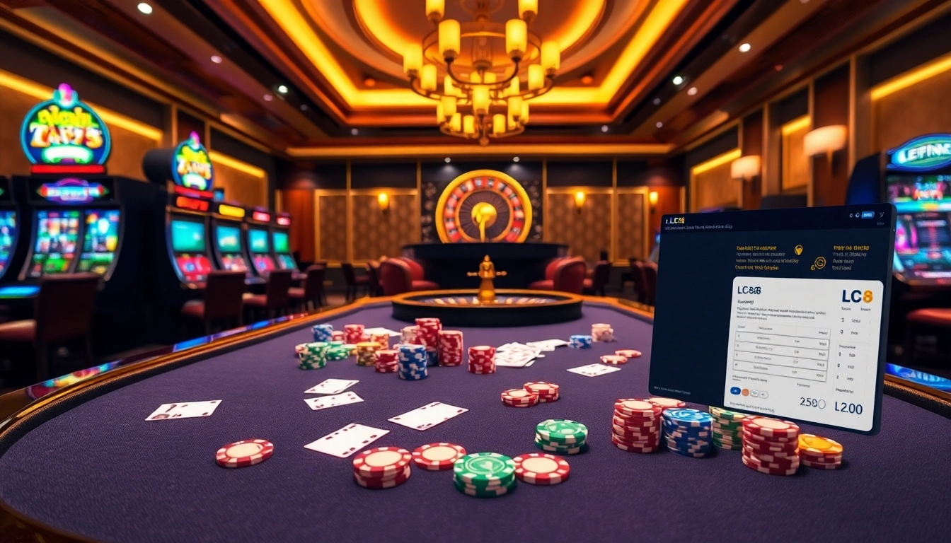 Experience high-stakes excitement with lc 88 at the vibrant casino poker table.