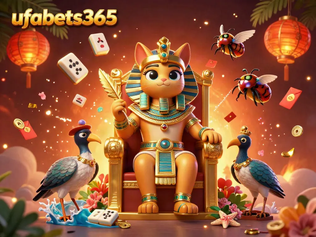 Experience the thrill of UFABET365 gaming with vibrant characters and dynamic casino elements.