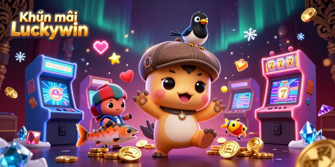 Engage in Khuyến mãi Luckywin with lively characters and vibrant casino elements, captivating online gaming action.