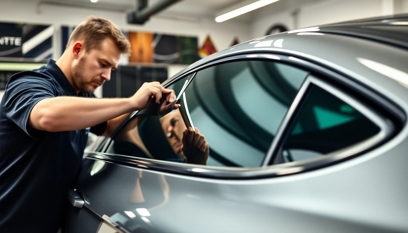 Enhance your vehicle’s style with window tint Chattanooga, featuring expert application in a modern workshop.