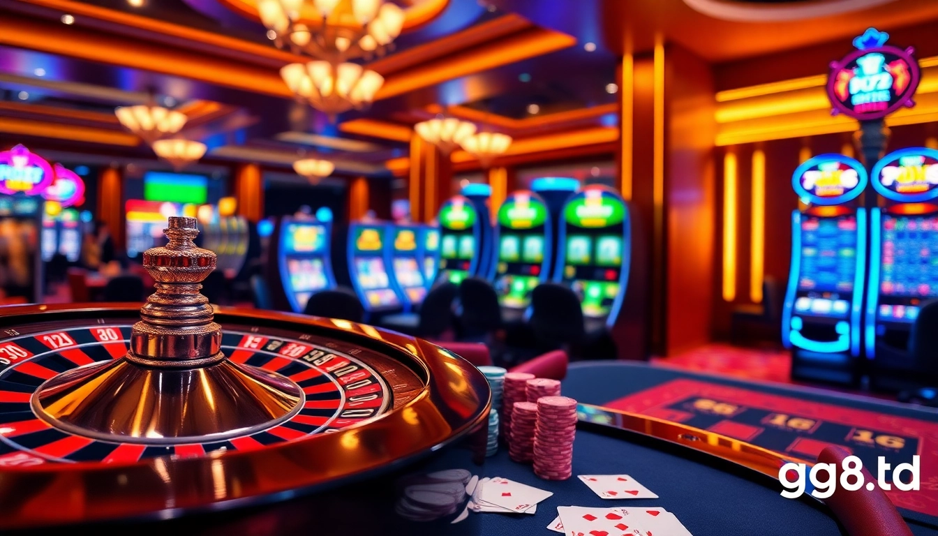 Engage in thrilling gameplay at gg88.ltd with an exciting casino environment featuring roulette, cards, and slots.