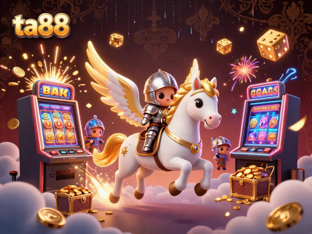 Experience the excitement of ta88 with a magical scene of winning jackpots and vibrant casino elements.