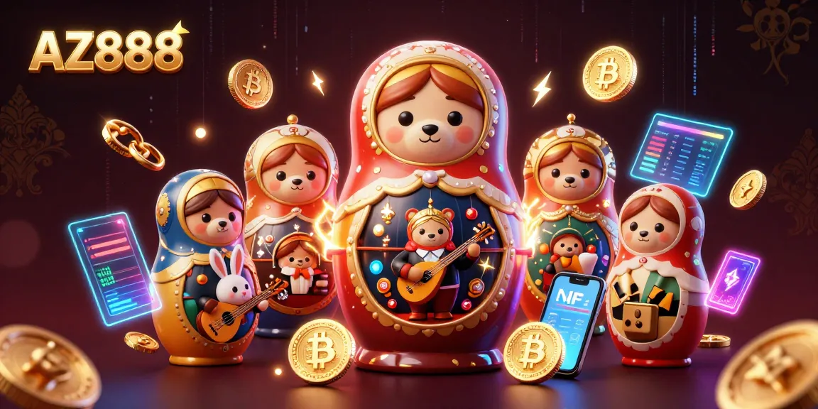 Experience thrilling gameplay with AZ888's vibrant 3D casino world featuring animated characters and crypto elements.