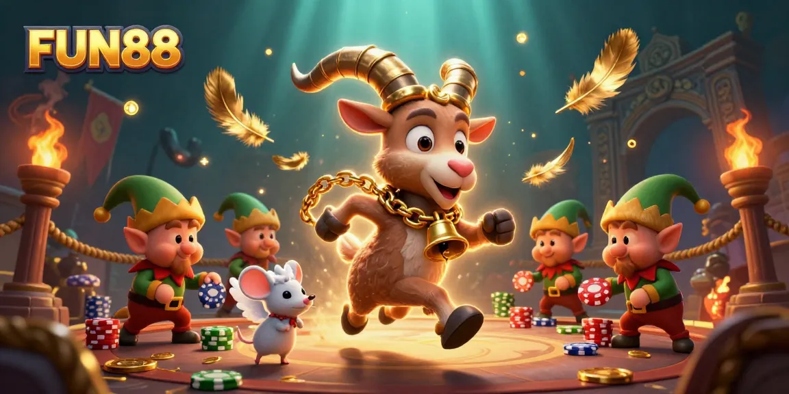Experience thrilling gameplay at FUN88 with 3D cartoon characters in a dynamic casino atmosphere.