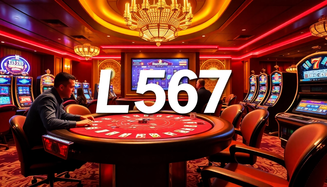 Players enjoying a thrilling game of poker at the L567 casino, showcasing excitement and strategy.