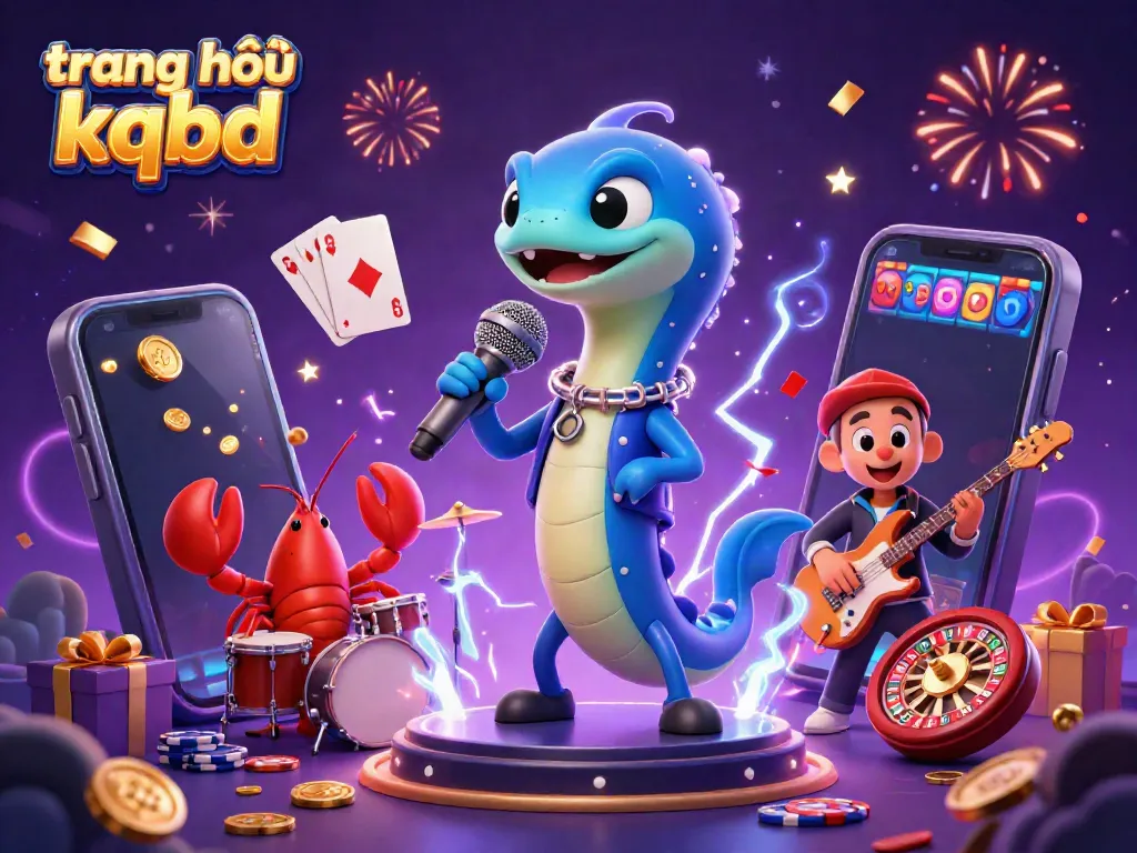 Experience the electrifying atmosphere of "trang chủ kqbd" with a vibrant underwater casino scene featuring a DJ eel and musical sea creatures.