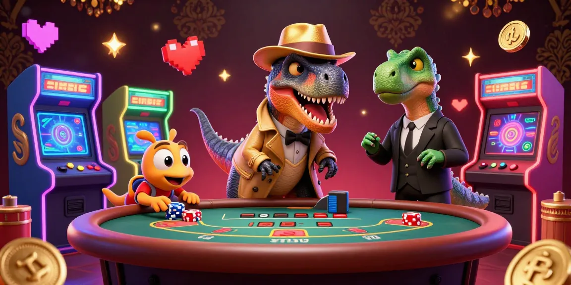MAN88 velociraptor card counter blending in at a blackjack table with casino elements.