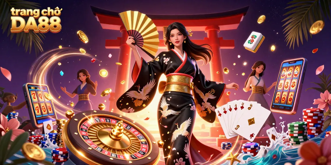 Experience thrilling gameplay at trang chủ DA88 with a glowing casino scene filled with golden elements and excitement.