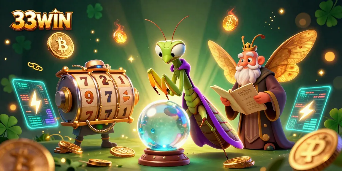 Engage the magic of 33WIN slots with vibrant 3D characters and dynamic casino elements.
