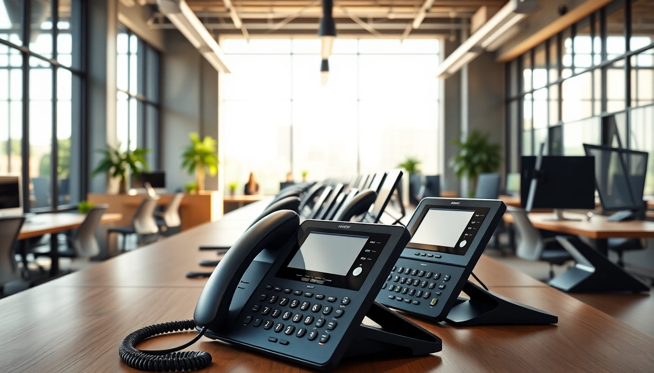 Enhance business operations with modern business phone systems in a professional office.