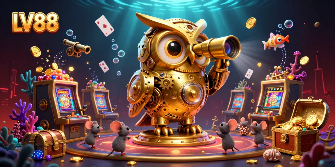 Experience thrilling gameplay at LV88 with a dynamic casino scene featuring slot machines and lively characters.