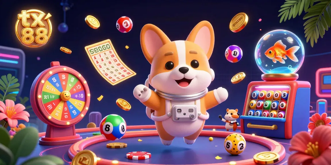 Engage in thrilling lottery gameplay with tx 88 in a colorful space casino scene.