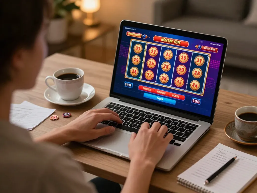 Engaged player exploring games on 45678 com's online casino platform, focusing on strategy and fun.