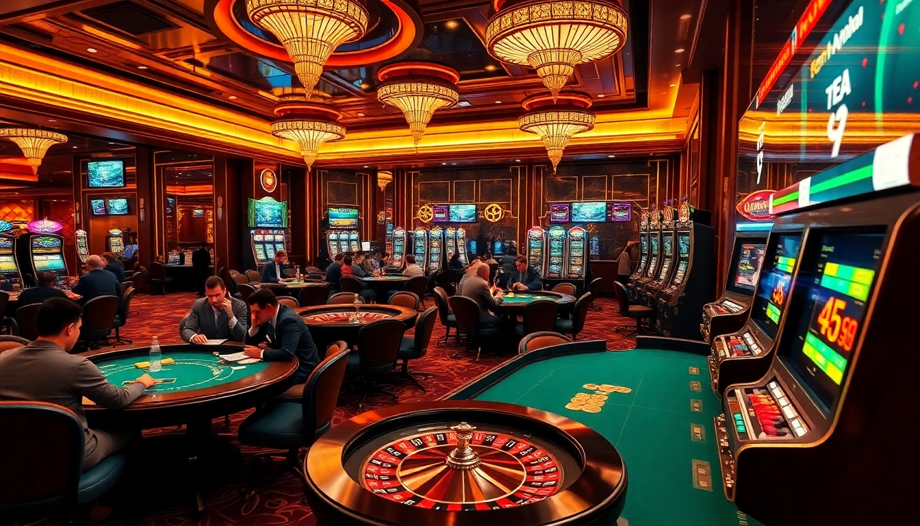 Engaging gambling scene featuring KEONHACAI betting displays and vibrant casino tables.