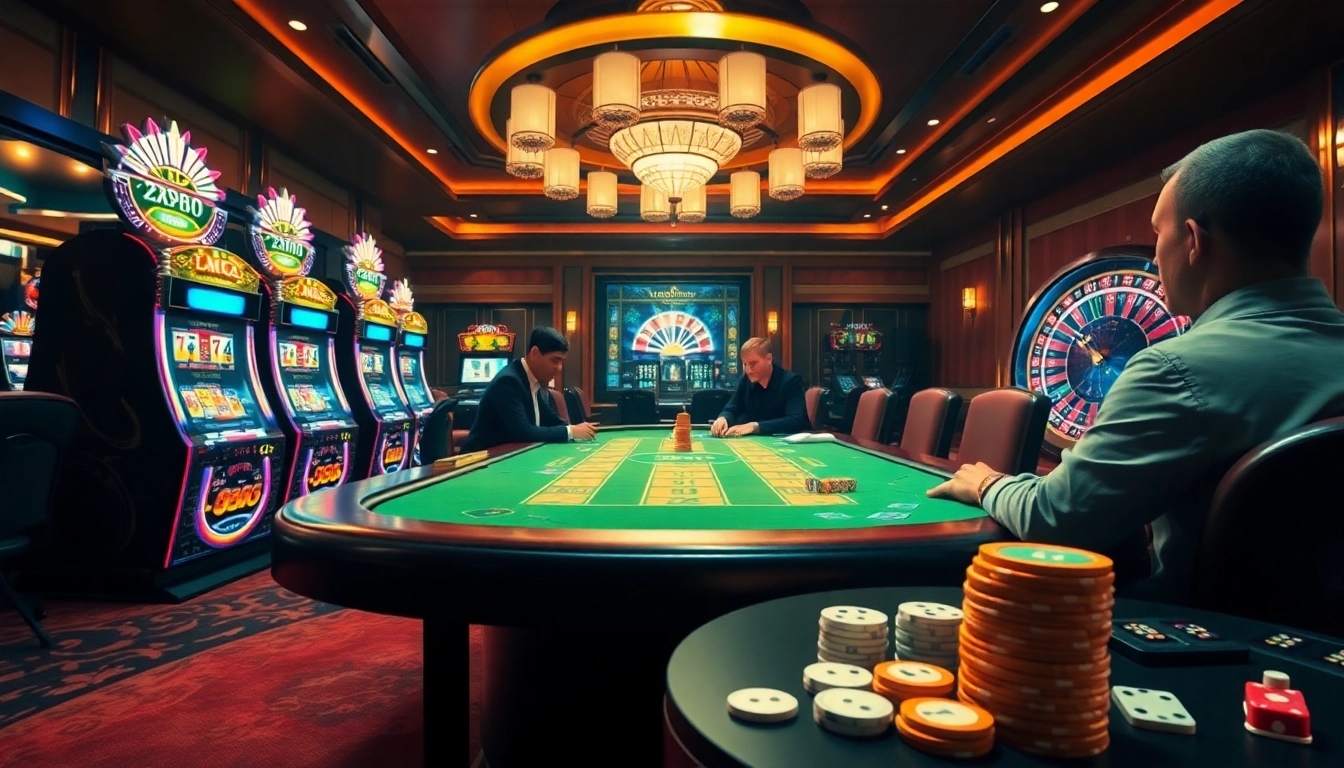 Experience winning strategies at rr88 com with an exciting casino scene featuring poker, roulette, and vibrant slot machines.