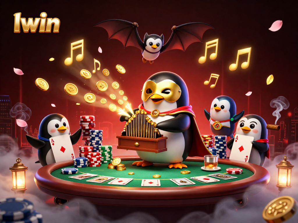 Iwin powers up the excitement with a vibrant casino scene filled with golden coins and poker action.