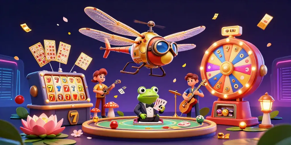 Enjoy thrilling slot games at vip345a, where a dragonfly pilot oversees exciting casino actions.