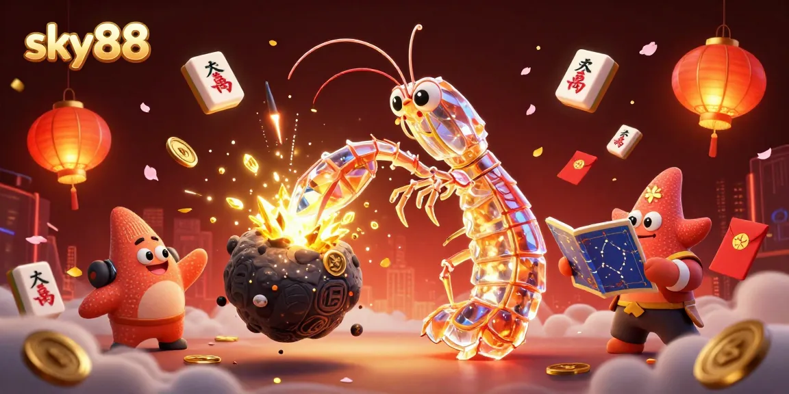 Experience thrilling gameplay at sky88 with our vibrant 3D casino illustration showcasing action-packed elements.