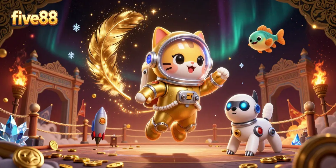 Experience thrilling gameplay with five88's exciting 3D casino adventures featuring vibrant characters and energetic elements.