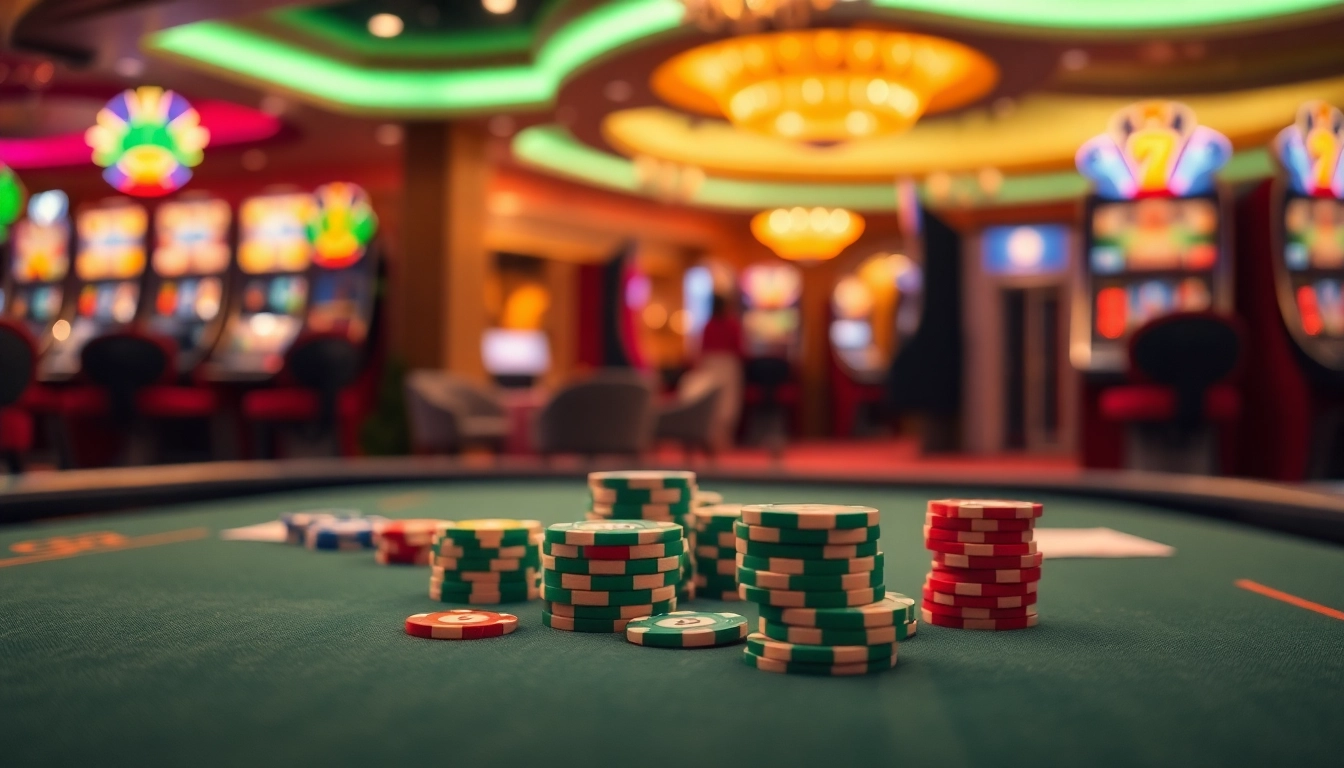 Embracing the excitement of casino fiable en ligne with an elegant gaming table set, inviting players.