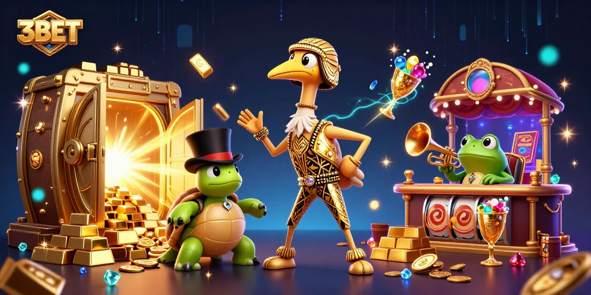 Engage in thrilling gameplay at 3BET's vibrant casino with exciting characters and colorful treasures.