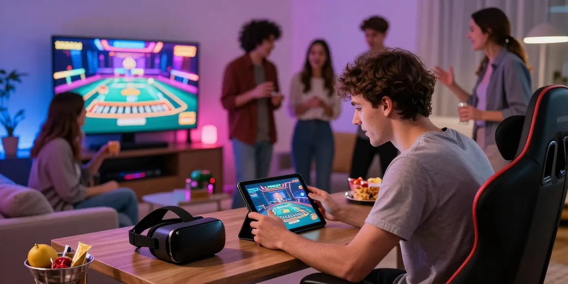 Engaging online gaming scene at home featuring haywin live casino fun.