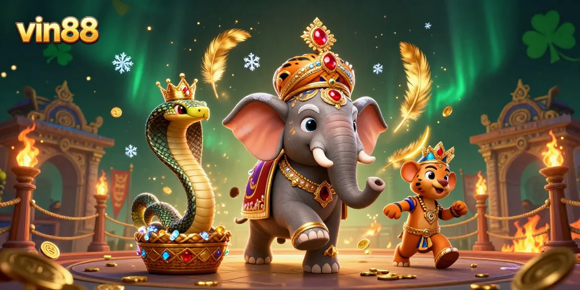 Experience thrilling gaming excitement at vin88 with vibrant casino elements in a dynamic scene.
