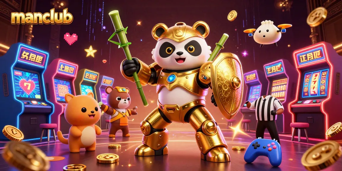 Experience thrilling action with a mech-suit panda at the manclub casino arena.