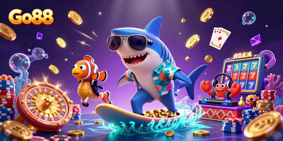 Engage with Go88 and experience thrilling online gaming adventures amidst vibrant casino elements.