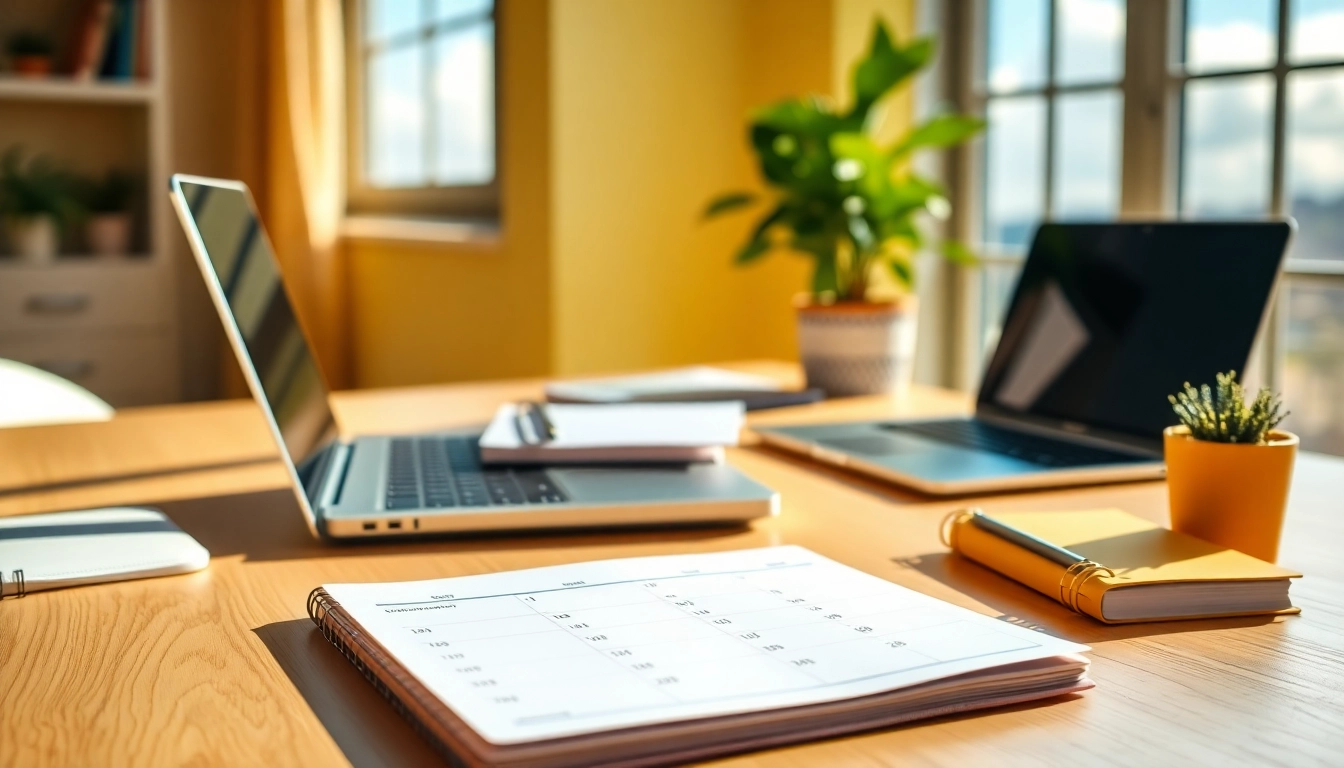 How to enhance productivity in a home office with organized workspace and ambiance.