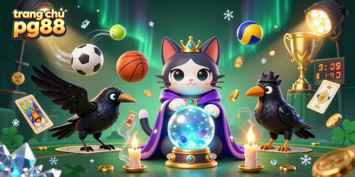 Engage with trang chủ pg88 in this vibrant casino scene featuring dynamic sports elements and mystical characters.