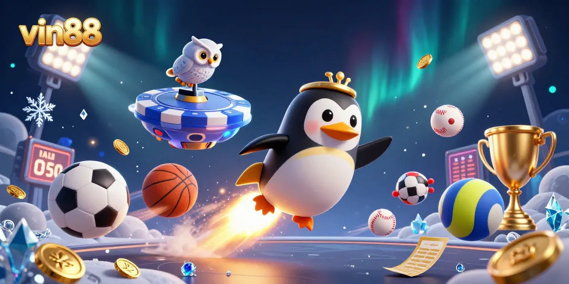 Experience vin88's thrilling online casino adventure through this stunning cosmic illustration.