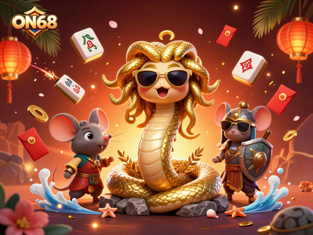 Join the excitement at ON68 with a vibrant scene of gaming fun and fortune