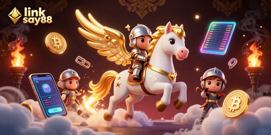 Engage with link say88 via an energetic game scene featuring celestial characters and crypto elements.