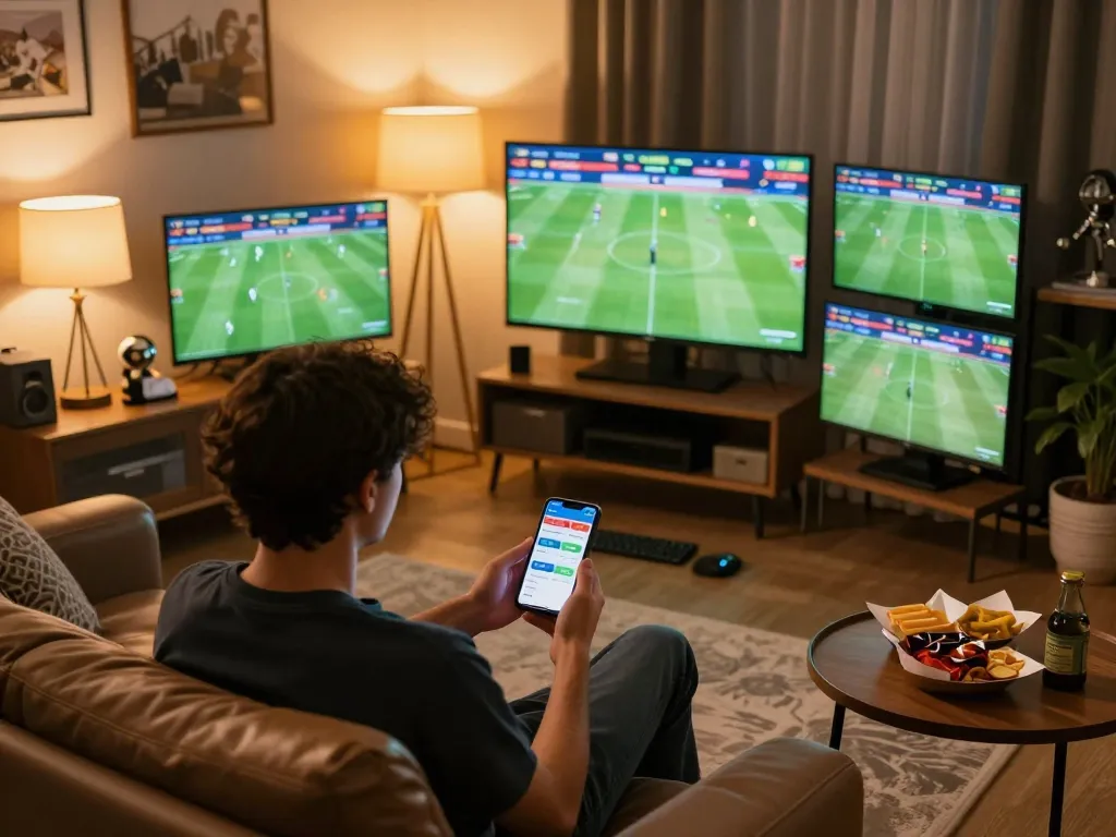 Socolive betting action with live matches on multiple screens and a smartphone interface.