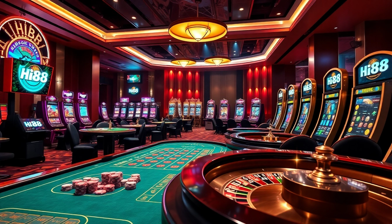Engage in thrilling online games at Hi88's luxurious digital casino interface.