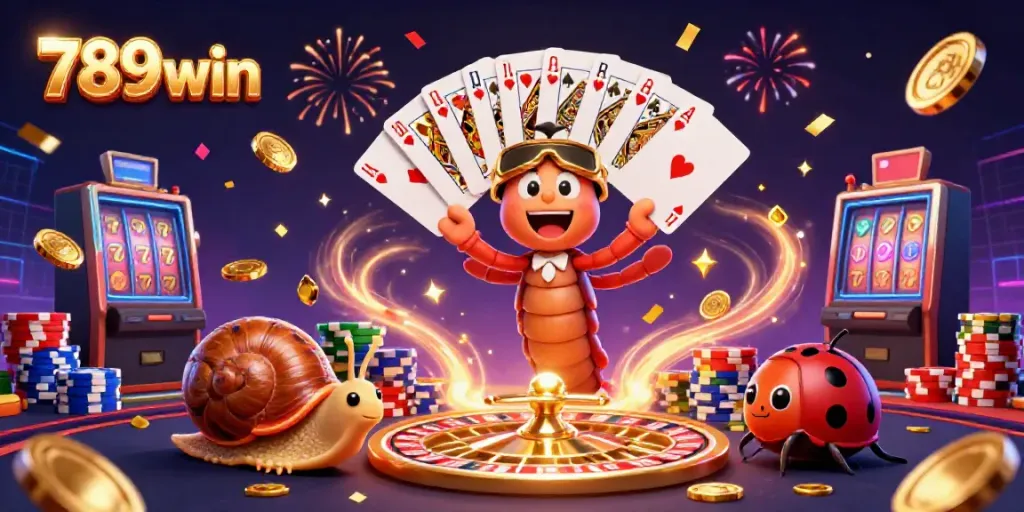 Experience excitement with 789win's dynamic casino scene featuring a millipede dealer and colorful chips.