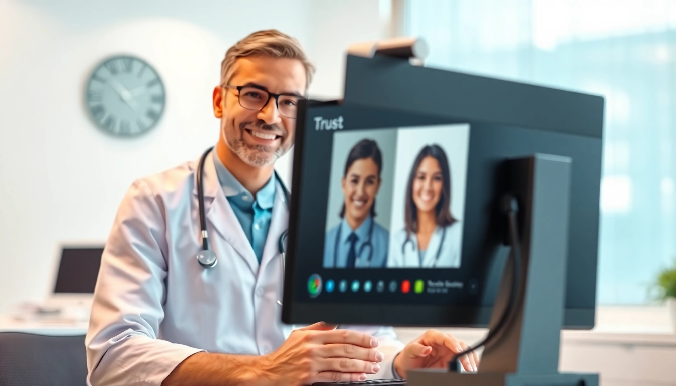 Engaging affordable online doctor consultation with a healthcare provider in a bright telemedicine environment.
