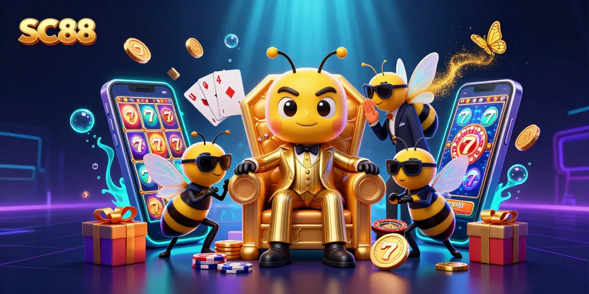 SC88 casino scene featuring a bumblebee mob boss, wasp bodyguards, and a butterfly informant.