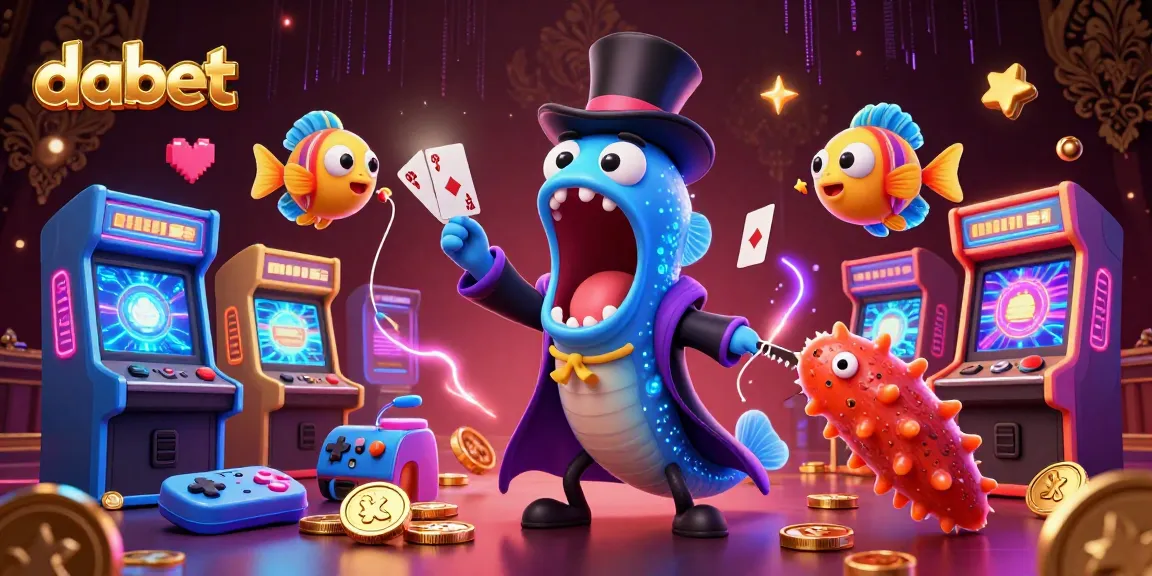 Dabet engages players with magical card tricks performed by cartoon sea creatures in a vibrant underwater casino scene.
