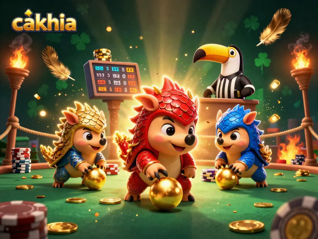 Engage with cakhia in vibrant sports betting action featuring pangolins rolling golden balls!