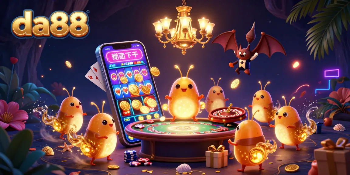 Experience vibrant gameplay at da88 with a lit cave casino featuring glowworms and engaging game elements.
