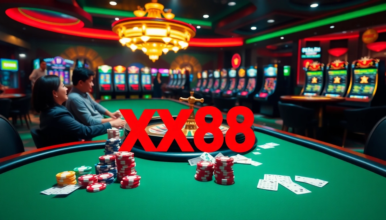Experience the excitement of XX88 online casino with vibrant tables, thrilling gameplay, and luxurious atmosphere.