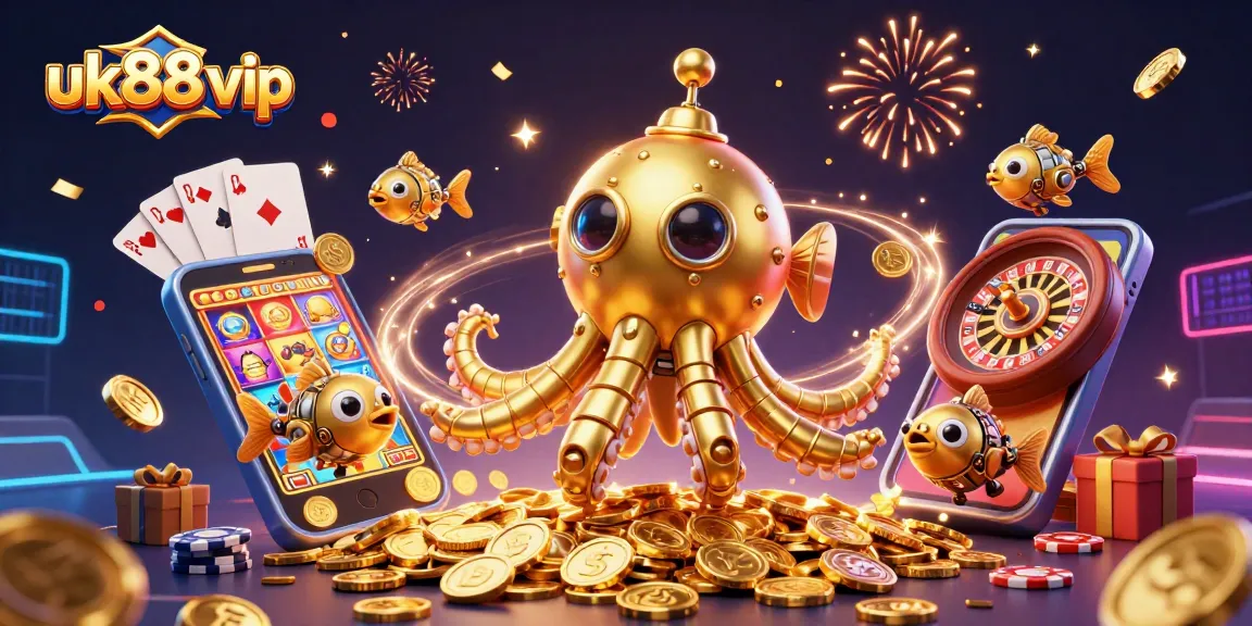 Experience the thrill of winning at uk88 vip with a vibrant casino illustration showcasing games and excitement.
