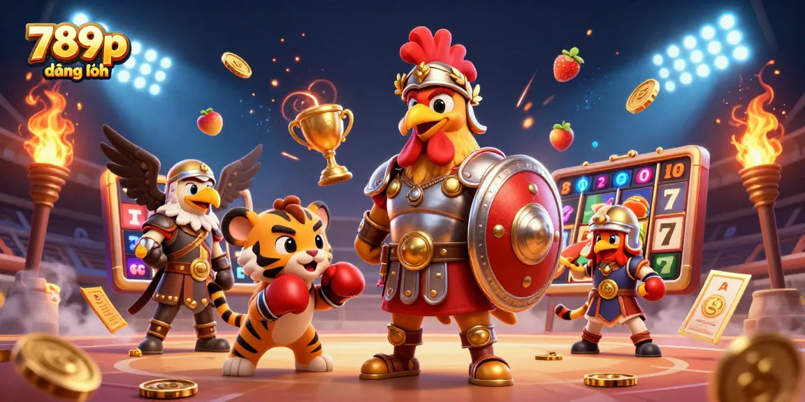 Engage with 789p đăng nhập in a vibrant casino scene featuring dynamic slot elements and 3D characters.