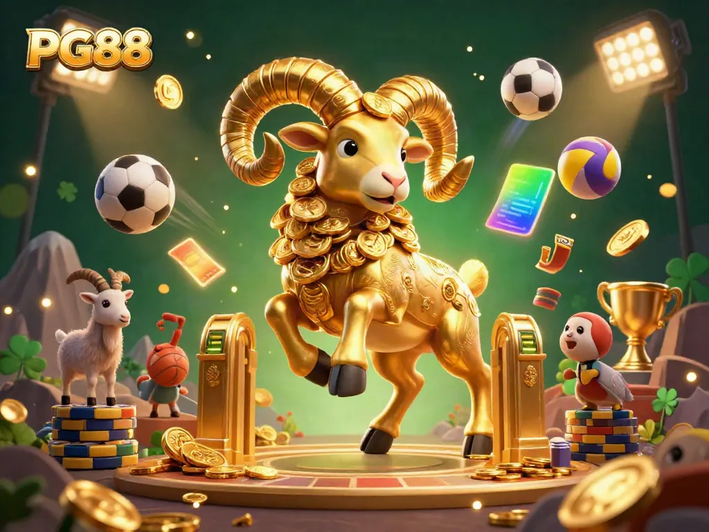 Experience thrilling gameplay with PG88 in this vibrant 3D casino scene filled with dynamic elements.